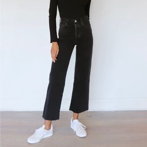 Denim Forum Farrah high rise wide leg jeans